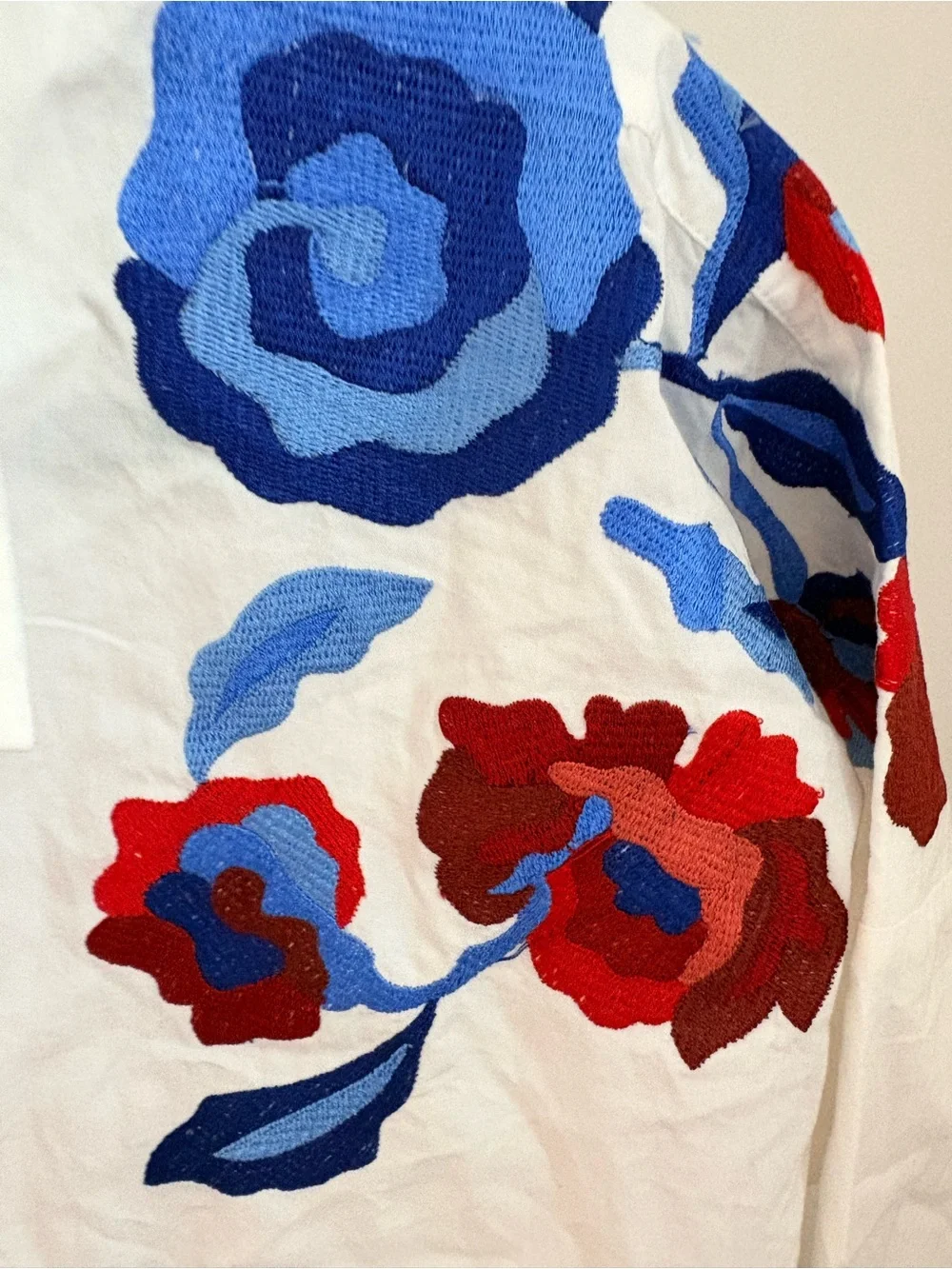 Anthropologie Let Me Be Floral Embroidered Button-down Small - Picture 3 of 6